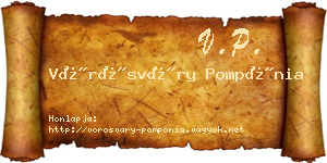 Vörösváry Pompónia névjegykártya
